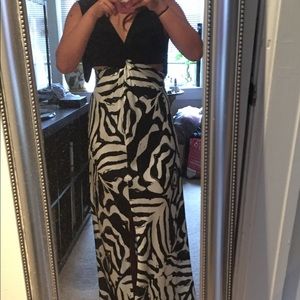 Marciano CutOut Top & Front Slit Zebra Print Skirt
